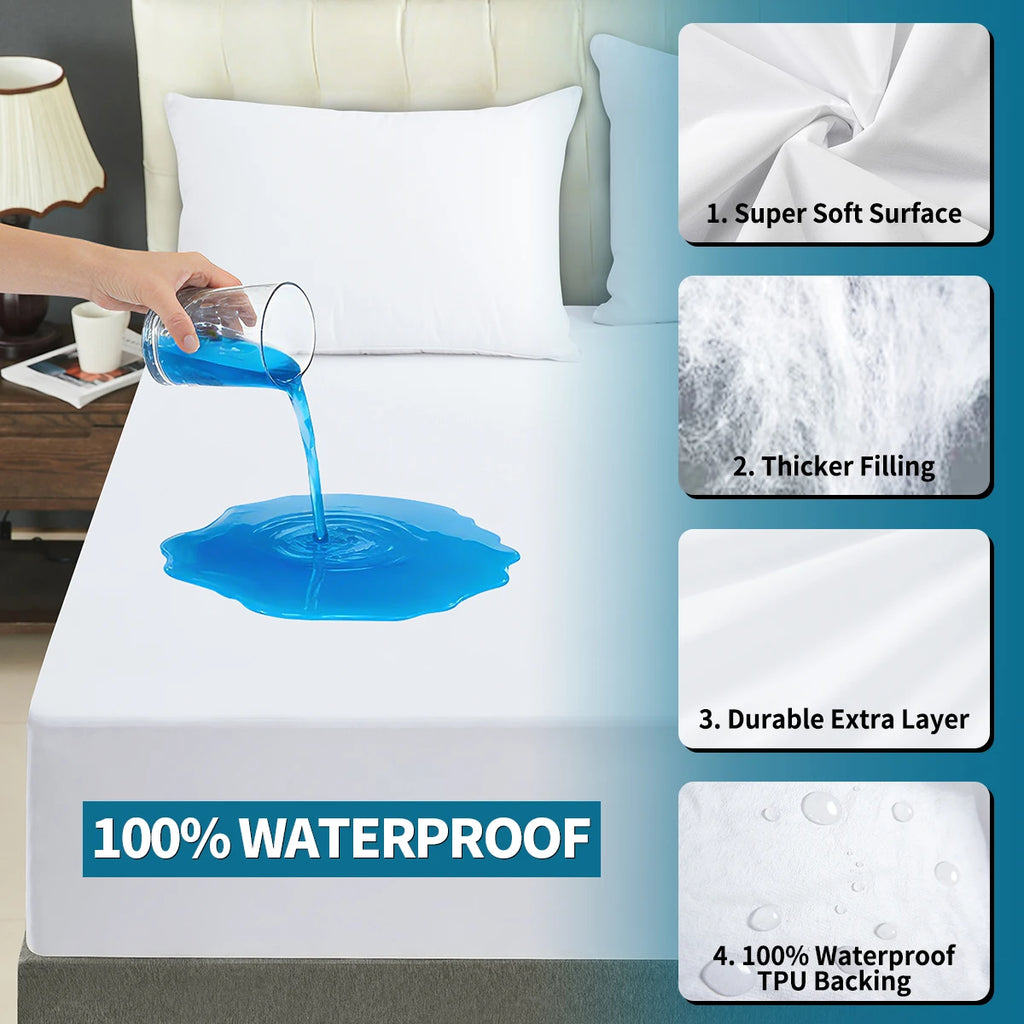 AGALI 2-Pack Twin Mattress Protector, Hypoallergenic Waterproof Cover, Noiseless & Breathable, Fits 6-16 Inch Deep Pockets, Machine Washable