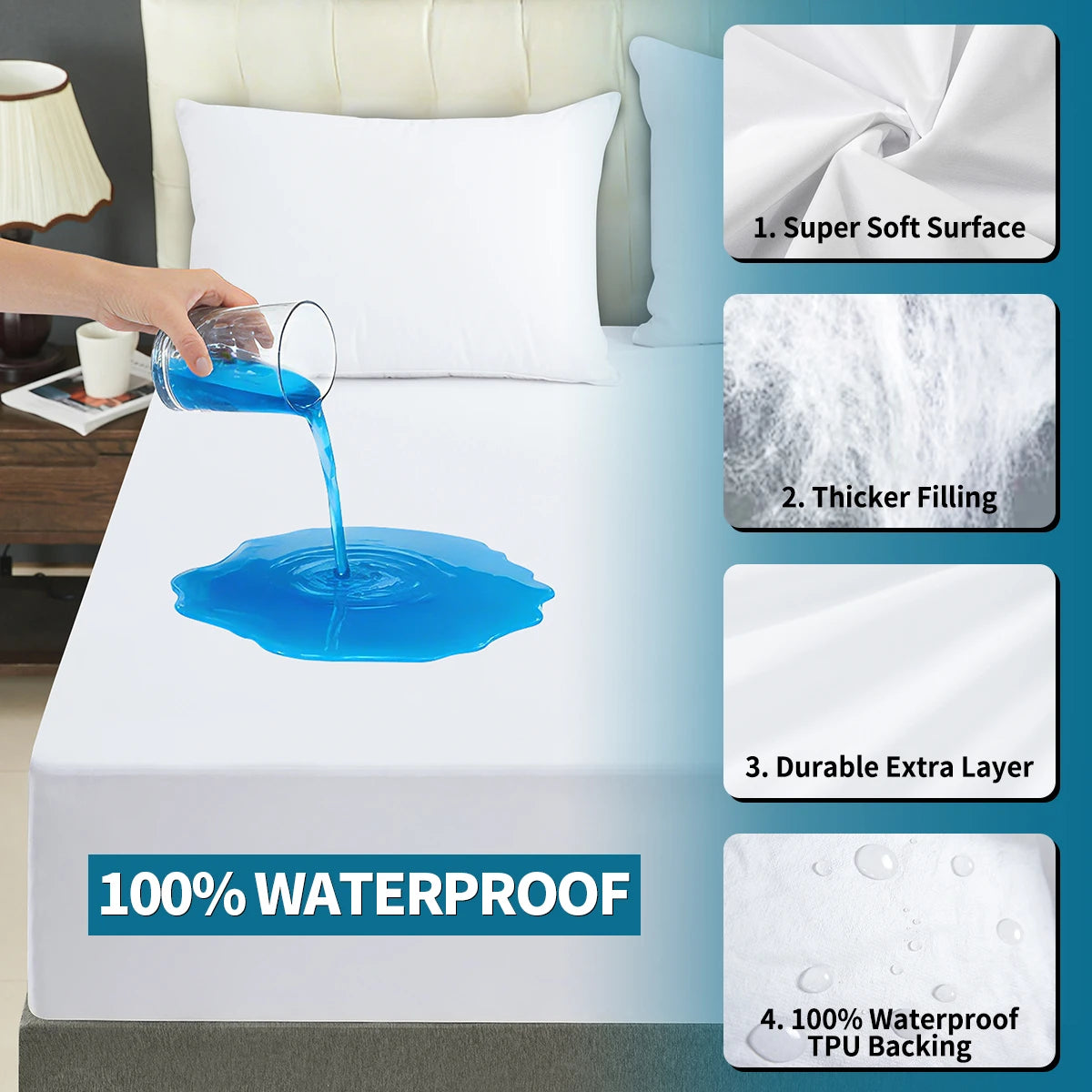 AGALI 2-Pack Twin Mattress Protector, Hypoallergenic Waterproof Cover, Noiseless & Breathable, Fits 6-16 Inch Deep Pockets, Machine Washable