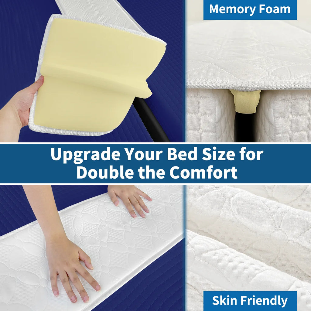 AGALI Bed Bridge Twin Size to King Size Bed, Memory Foam Waterproof Mattress Gap Filler, Twin Size to King Size Bed Converter, 75" x 12"