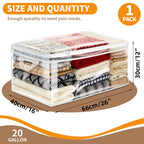 AGALI Jumbo 20-Gallon Clothing Storage Bag, Heavy-Duty Zipper & Clear Panel, Space-Saver for Comforters, Blankets, and Seasonal Clothes (1 Pack)