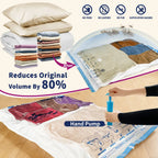 AGALI XXL Jumbo Vacuum Storage Bags, 47"x35" Extra Large Vacuum Bags for Comforters, Blankets & Bedding, Includes a Manual Pump (4-Pack)