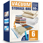 AGALI XXL Jumbo Vacuum Storage Bags, 47"x35" Extra Large Vacuum Bags for Comforters, Blankets & Bedding, Includes a Manual Pump (6 Packs)