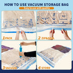 AGALI XXL Jumbo Vacuum Storage Bags, 47"x35" Extra Large Vacuum Bags for Comforters, Blankets & Bedding, Includes a Manual Pump (6 Packs)