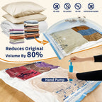 AGALI XXL Jumbo Vacuum Storage Bags, 47"x35" Extra Large Vacuum Bags for Comforters, Blankets & Bedding, Includes a Manual Pump (6 Packs)