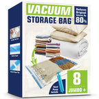 AGALI XXL Jumbo Vacuum Storage Bags, 47"x35" Extra Large Vacuum Bags for Comforters, Blankets & Bedding, Includes a Manual Pump (8-Pack)