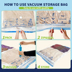 AGALI XXL Jumbo Vacuum Storage Bags, 47"x35" Extra Large Vacuum Bags for Comforters, Blankets & Bedding, Includes a Manual Pump (8-Pack)