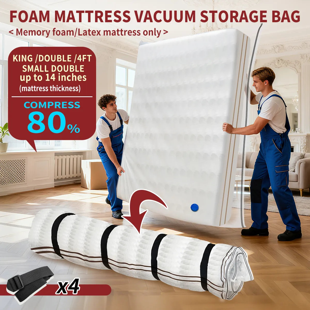 AGALI Queen Mattress Vacuum Bag - XL Compression Storage Seal