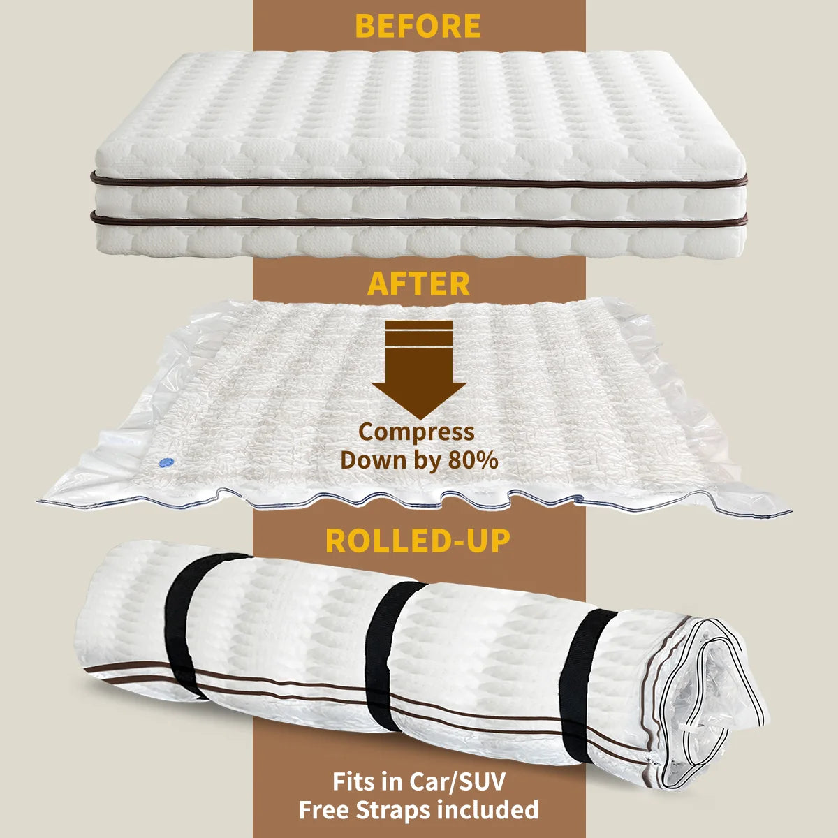 AGALI Twin / Twin XL Mattress Vacuum Bag for Moving & Storage, Airtight, Reusable, Durable Mattress Compression Bag