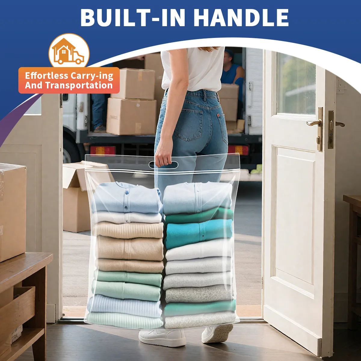 AGALI Large Resealable Plastic Jumbo Storage Bags, 25-Gallon, Pack of 3