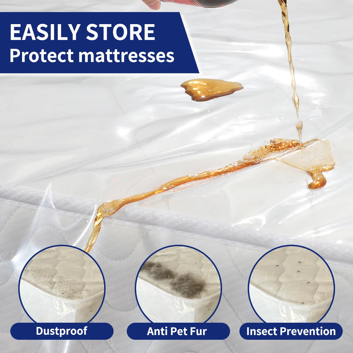 AGALI Heavy Duty Mattress Bag for Moving & Storage, 5 Mil Extra Thick, Fully Sealable Mattress Cover with Overlap Flap, Fits Mattress Up to 14" Thick