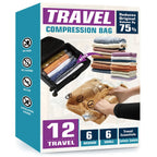 AGALI Compression Vacuum Space Saver Zipper Bags 12 Pack for Food Storage & Organization