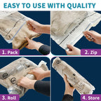 AGALI Compression Vacuum Space Saver Zipper Bags 12 Pack for Food Storage & Organization