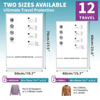 AGALI Compression Vacuum Space Saver Zipper Bags 12 Pack for Food Storage & Organization