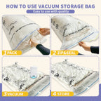 AGALI 12 Pack Space Saver Storage Bags with Electric Pump for Clothes Bedding Comforters
