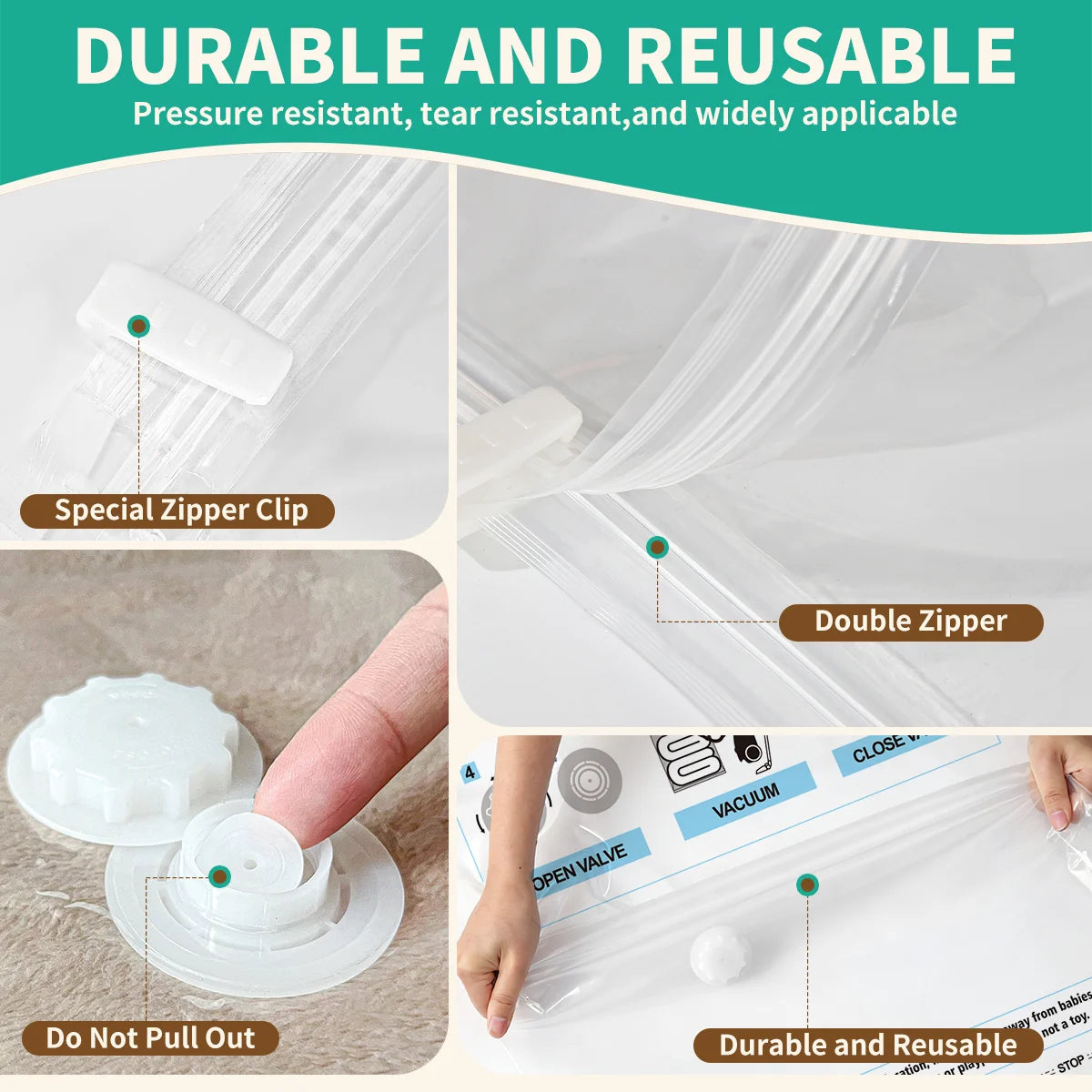 AGALI 10 Pack Jumbo Vacuum Storage Bags with Electric Pump, Space Saver Bag for Clothes, Mattress, Blanket, Duvets, Pillows, Comforters, Travel