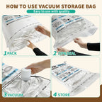 AGALI 10 Pack Jumbo Vacuum Storage Bags with Electric Pump, Space Saver Bag for Clothes, Mattress, Blanket, Duvets, Pillows, Comforters, Travel