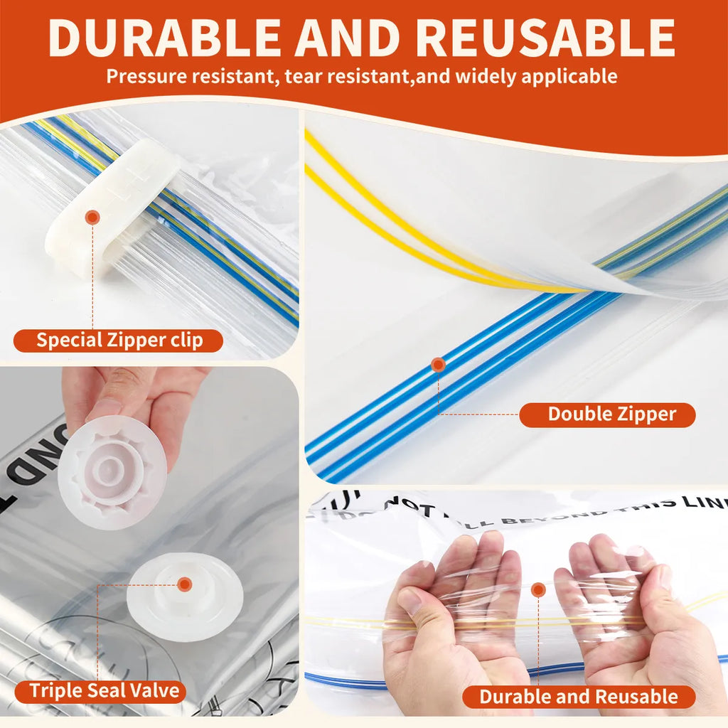 AGALI Large Space Vacuum Storage Bags 10 Jumbo Pack for Clothes Comforters Blankets Bedding
