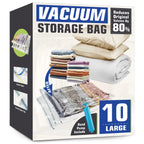 AGALI Vacuum Storage Bags, Airtight Space Saver Bags, 10 Large Pack for Clothes, Comforters, Blankets, Bedding