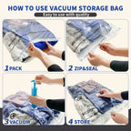 AGALI Vacuum Storage Bags, Airtight Space Saver Bags, 10 Large Pack for Clothes, Comforters, Blankets, Bedding