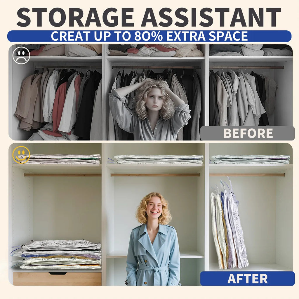 AGALI Vacuum Storage Bags, Airtight Space Saver Bags, 10 Large Pack for Clothes, Comforters, Blankets, Bedding