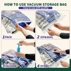 AGALI Vacuum Storage Bags, Airtight Space Saver Bags, 10 Medium Pack for Clothes, Comforters, Blankets, Bedding
