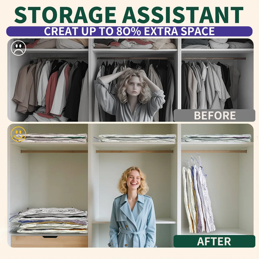 AGALI Vacuum Storage Bags, Airtight Space Saver Bags, 10 Medium Pack for Clothes, Comforters, Blankets, Bedding