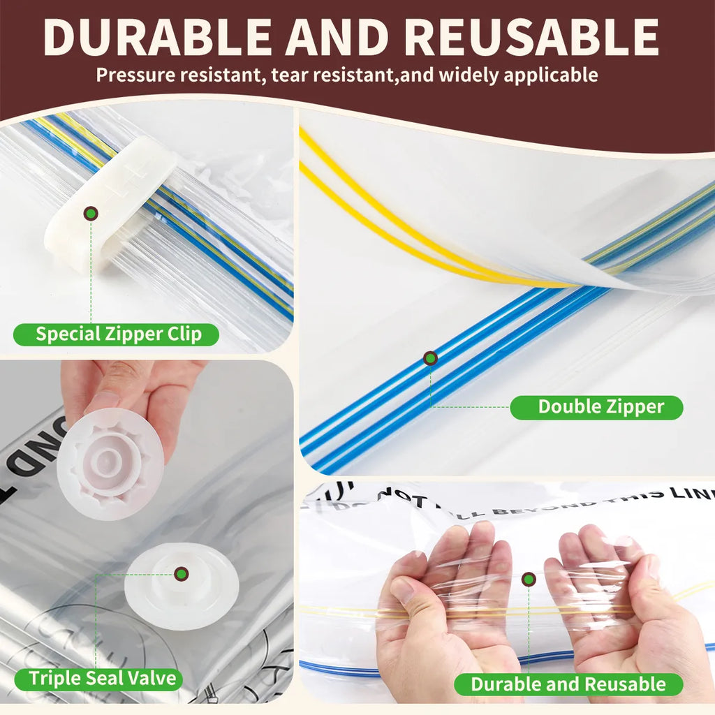 AGALI Vacuum Storage Bags, Airtight Space Saver Bags, 10 Small Pack for Clothes, Comforters, Blankets, Bedding