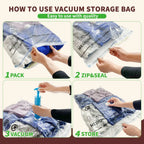 AGALI Vacuum Storage Bags, Airtight Space Saver Bags, 10 Small Pack for Clothes, Comforters, Blankets, Bedding