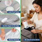 AGALI 12-Pack Vacuum Storage Bags with Electric Pump Included, Space Saver Compression Bags in Mixed Sizes for Clothes, Blankets, Bedding & Travel, Airtight, Waterproof Storage Organizer Set