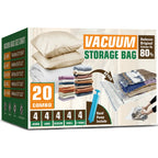 AGALI Transparent Storage Bags 20 Pack with Hand Pump - Space Saving Organizer