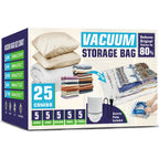 AGALI 25 Pack Vacuum Storage Bags with Electric Pump, Space Saver Bag for Clothes, Mattress, Blanket, Duvets, Pillows, Comforters, Travel