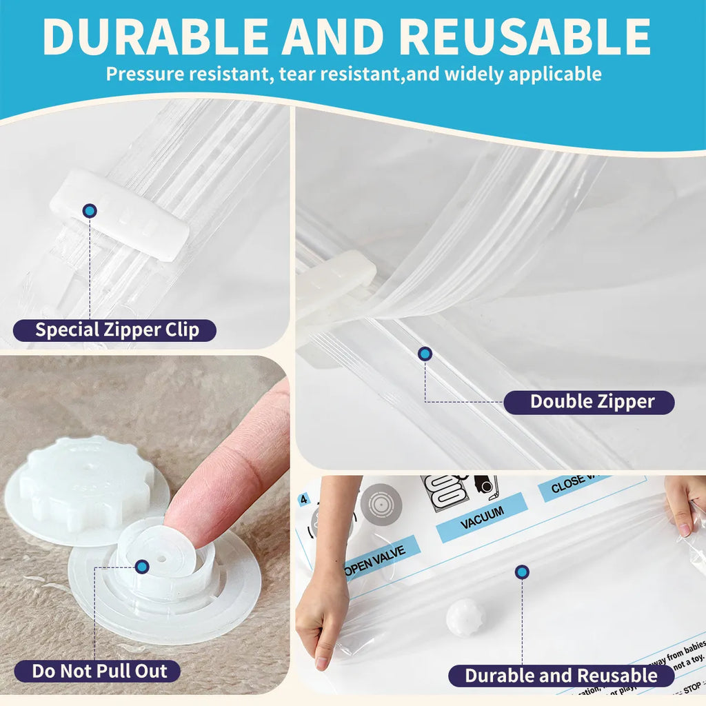 AGALI 25 Pack Vacuum Storage Bags with Electric Pump, Space Saver Bag for Clothes, Mattress, Blanket, Duvets, Pillows, Comforters, Travel