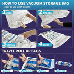 AGALI 25 Pack Vacuum Storage Bags with Electric Pump, Space Saver Bag for Clothes, Mattress, Blanket, Duvets, Pillows, Comforters, Travel