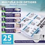 AGALI 25 Pack Vacuum Storage Bags with Electric Pump, Space Saver Bag for Clothes, Mattress, Blanket, Duvets, Pillows, Comforters, Travel