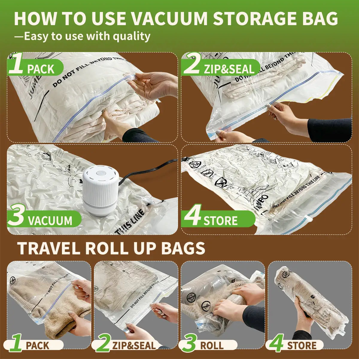 AGALI Vacuum Storage Bags with Electric Pump 30-Pack Space Saver Seal Bags for Clothes Bedding Comforters