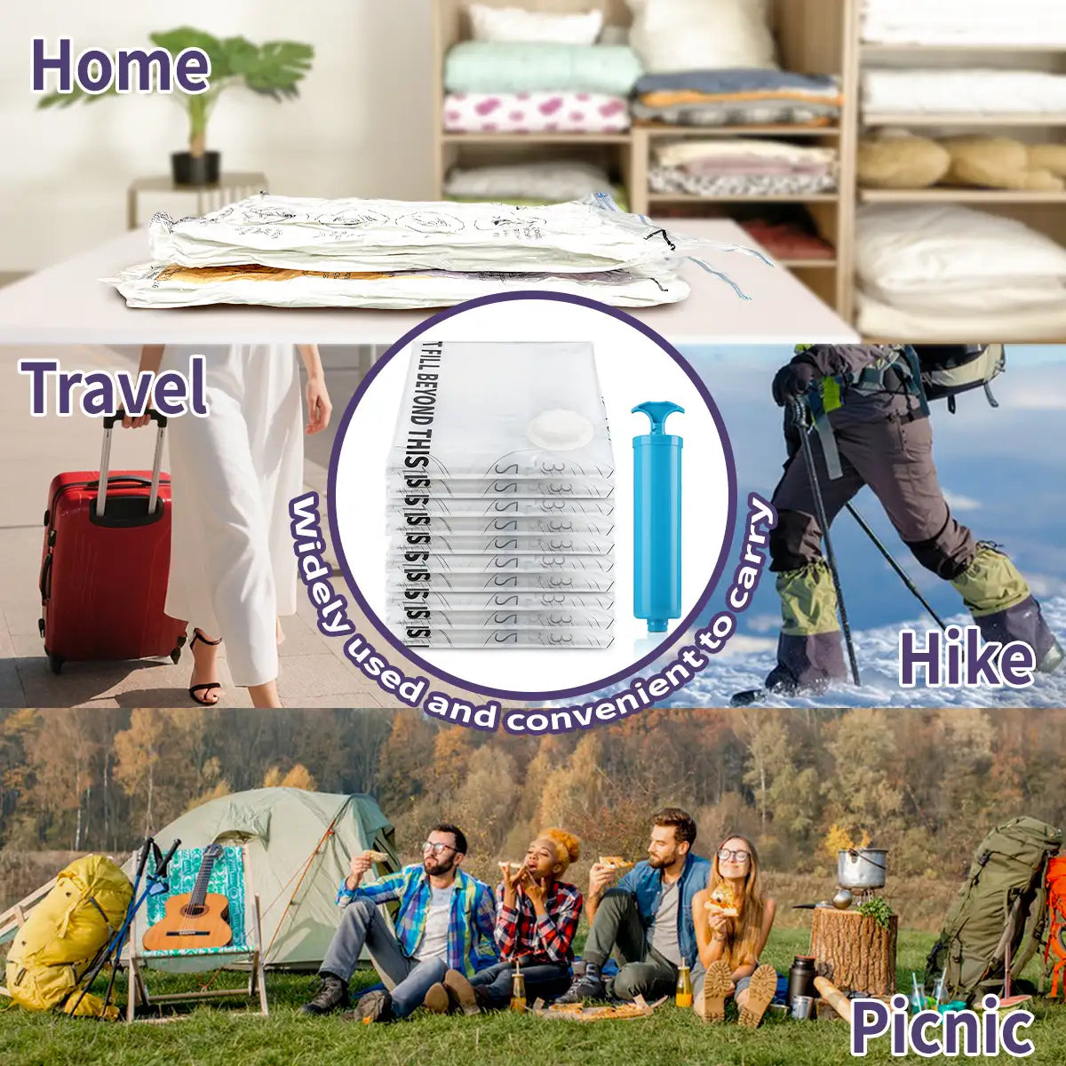AGALI Vacuum Storage Bags 30 Pack Space Saver for Comforters, Blankets, Clothes, Travel Compression, Airtight, Reusable
