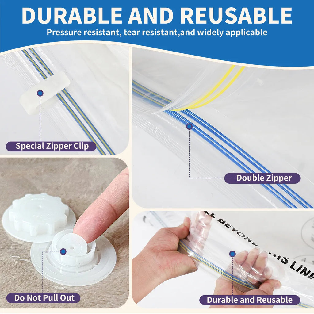 AGALI Vacuum Storage Bags 30 Pack Space Saver for Comforters, Blankets, Clothes, Travel Compression, Airtight, Reusable