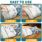 AGALI 8-Pack Vacuum Storage Bags with Electric Pump Included, Space Saver Compression Bags in Mixed Sizes for Clothes, Blankets, Bedding & Travel, Airtight, Waterproof Storage Organizer Set