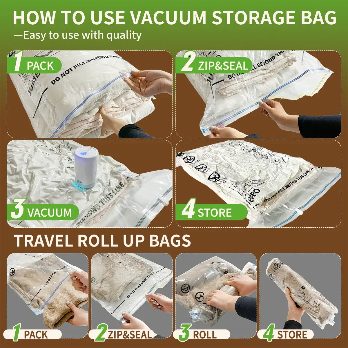 AGALI Vacuum Storage Bags with Electric Pump, 30-Pack Space Saver Seal Bags for Clothes, Bedding, Comforters & More, High-Power Wireless Pump Included, for Home & Travel
