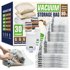 AGALI Vacuum Storage Bags with Electric Pump, 30-Pack Space Saver Seal Bags for Clothes, Bedding, Comforters & More, High-Power Wireless Pump Included, for Home & Travel