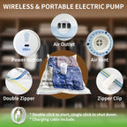 AGALI Vacuum Storage Bags with Electric Pump, 30-Pack Space Saver Seal Bags for Clothes, Bedding, Comforters & More, High-Power Wireless Pump Included, for Home & Travel