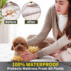 AGALI Waterproof Cooling Mattress Protector, Queen Size Bed Cover with 3D Air Fabric, Fits 6''-18'' Deep Pocket