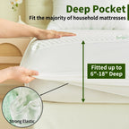 AGALI Waterproof Queen Mattress Protector Viscose from Bamboo 6-18 Inch Deep Pocket