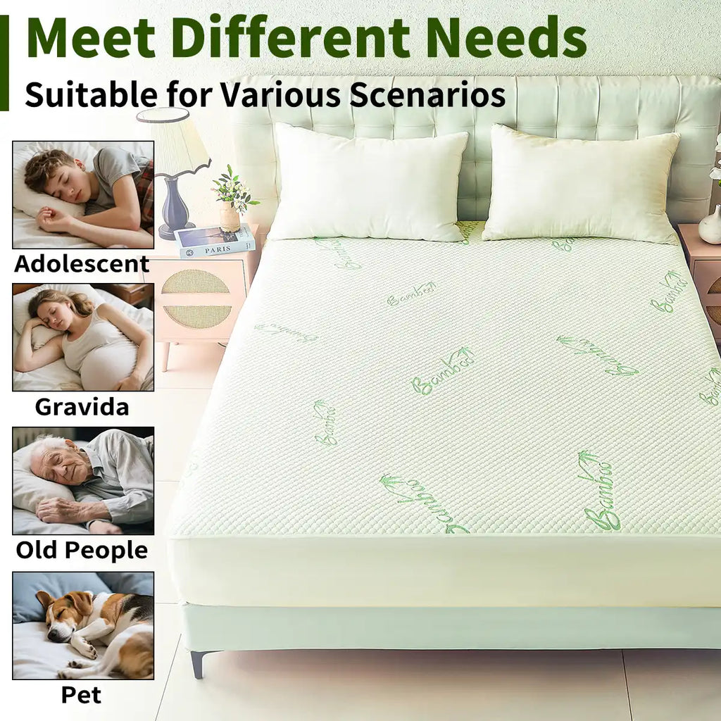 AGALI Waterproof Queen Mattress Protector Viscose from Bamboo 6-18 Inch Deep Pocket