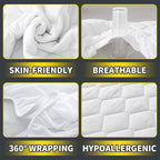 AGALI Waterproof Cooling Mattress Protector, Queen Size Bed Cover with 3D Air Fabric, Fits 6''-18'' Deep Pocket