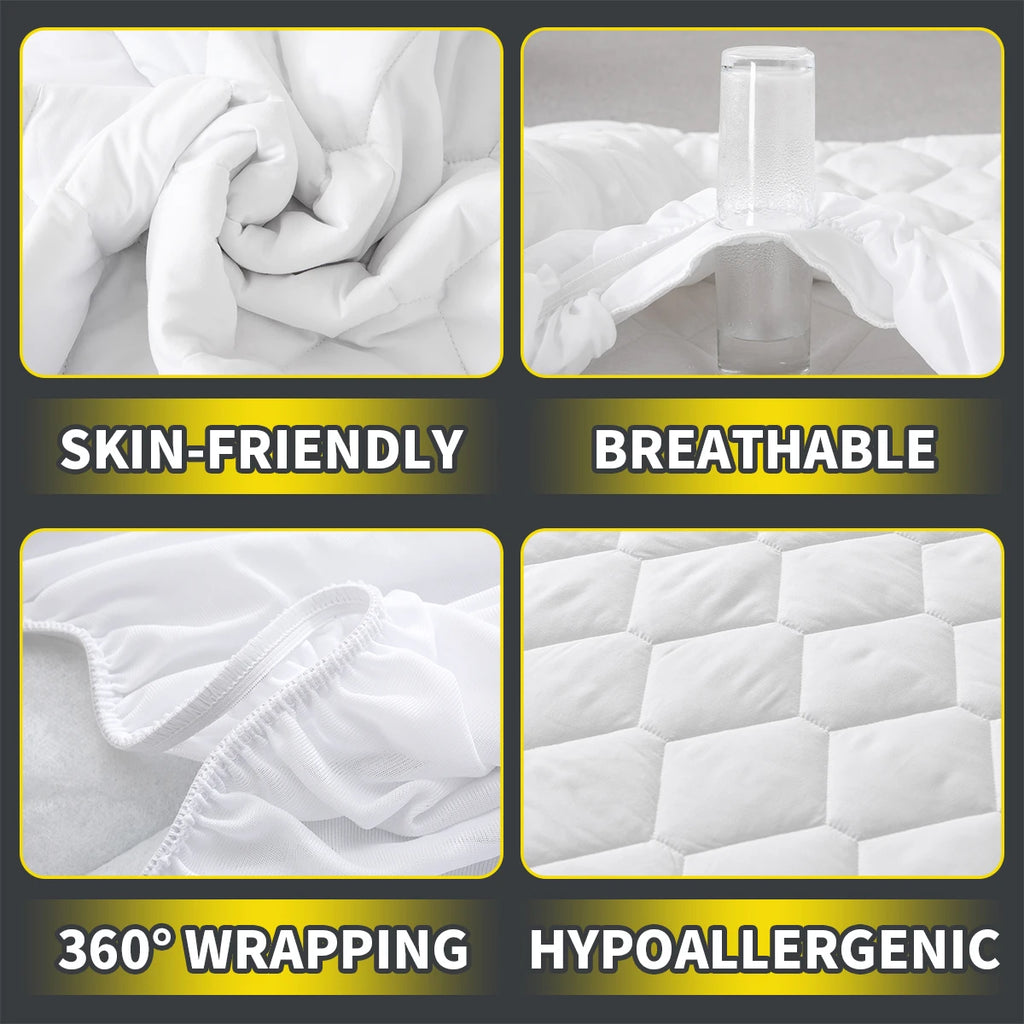 AGALI Waterproof Mattress Protector, Twin Size, Breathable Cooling Cover, Soft Noiseless Washable, Fits 6''-16''