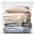 AGALI Extra Large 10 Gallon Zippered Plastic Bags for Storage- 24'' x 24'', Ideal for Clothes Clothing, Travel, Moving, 3-mil Extra Thick Clear Plastic, 15 pack