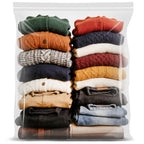 AGALI Adult Extra Large 20 Gallon Zippered Plastic Bags for Storage Closet Organizer, Clear, 12 Count, 12 Pack